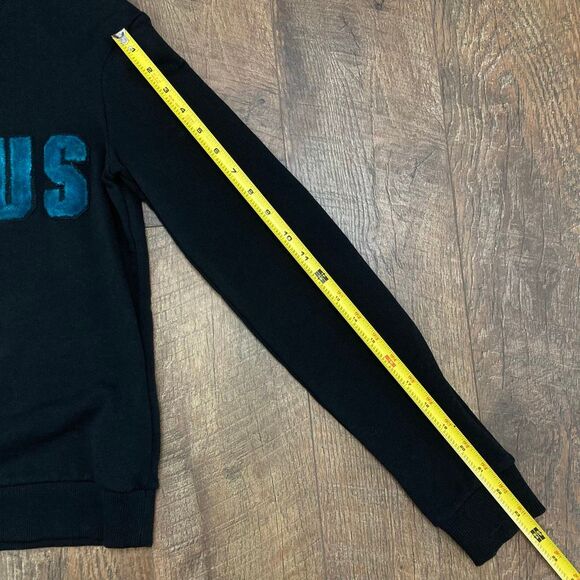 Versus Versace Women Black Sweatshirt Crewneck Pullover Velour Logo Luxury sz S - Picture 8 of 11